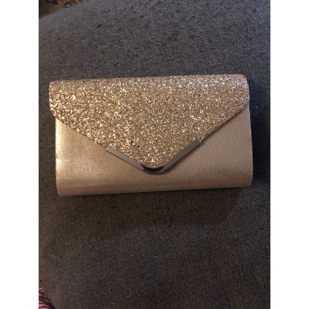 SEQUENCE CLUTCH HANDBAG CROSSBODY PURSE RINESTONE DETAIL GOLD-NEW